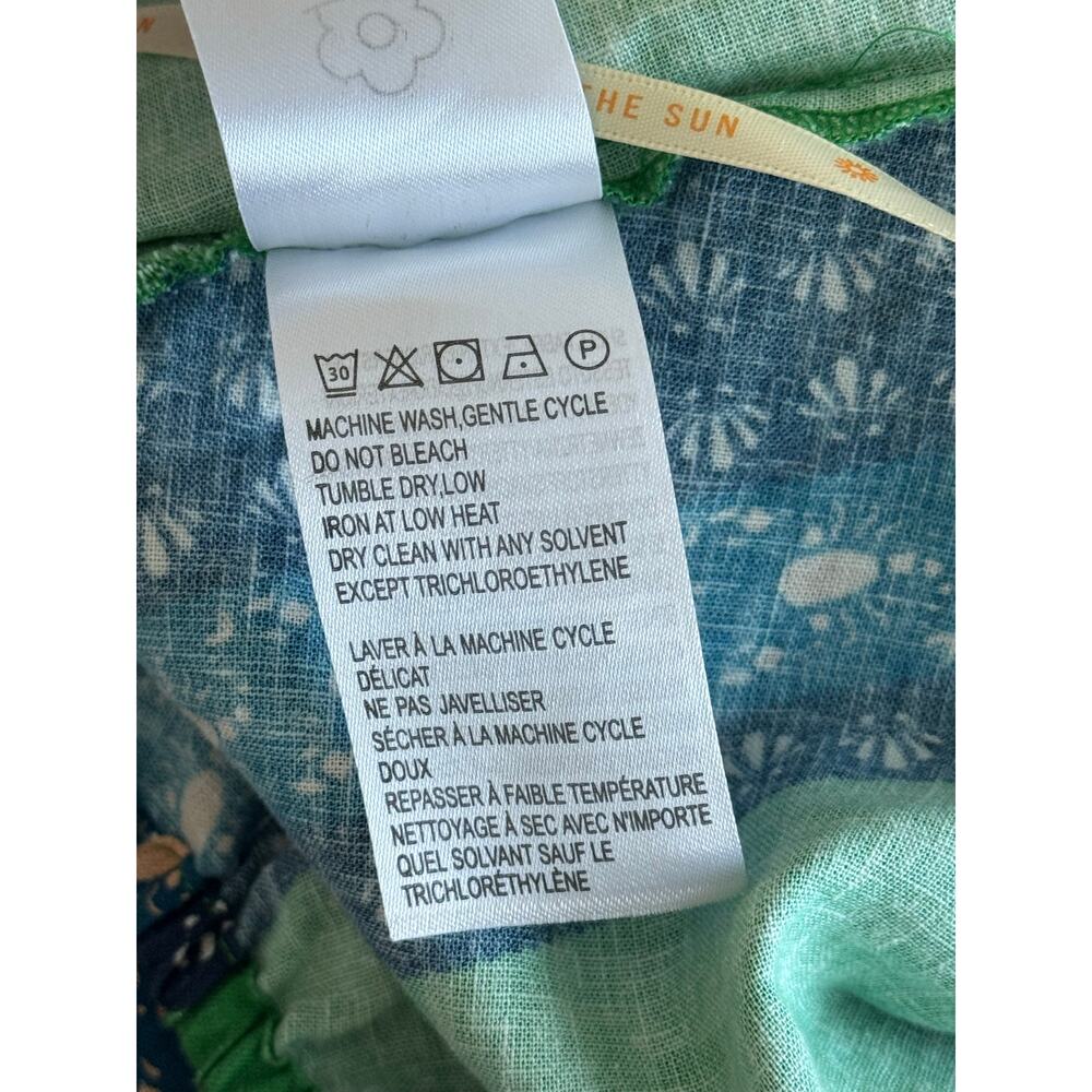 Farm Rio Anthropologie Linen Blend Maxi Skirt L Boho Resort Festival Floral - Picture 8 of 16